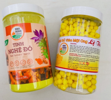 TINH BỘT NGHỆ NẾP ĐỎ, NGHỆ VIÊN MẬT ONG ANH MINH (500g)